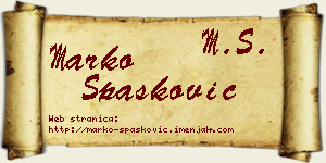 Marko Spasković vizit kartica